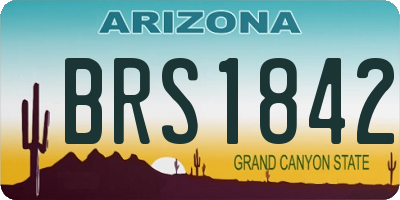 AZ license plate BRS1842