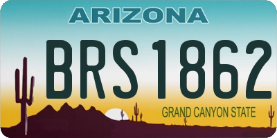 AZ license plate BRS1862