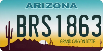AZ license plate BRS1863