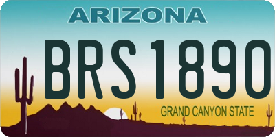 AZ license plate BRS1890