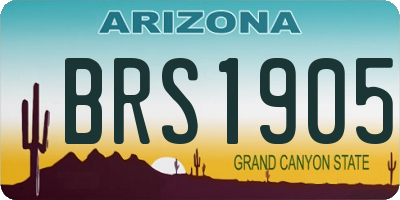 AZ license plate BRS1905