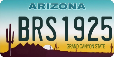 AZ license plate BRS1925