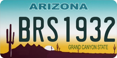 AZ license plate BRS1932