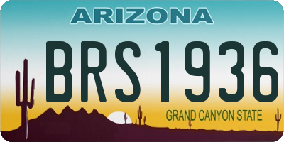 AZ license plate BRS1936