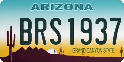 AZ license plate BRS1937