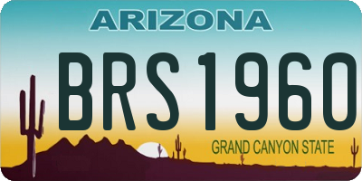 AZ license plate BRS1960