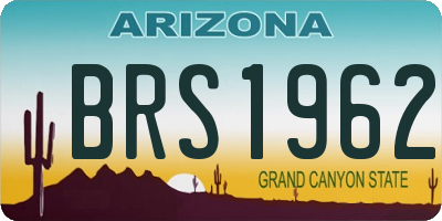 AZ license plate BRS1962