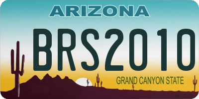 AZ license plate BRS2010