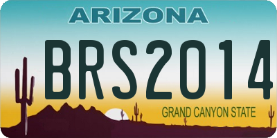 AZ license plate BRS2014