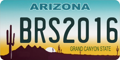 AZ license plate BRS2016