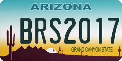 AZ license plate BRS2017