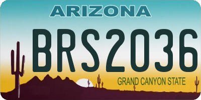 AZ license plate BRS2036