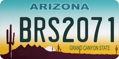 AZ license plate BRS2071