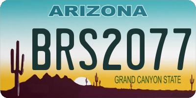 AZ license plate BRS2077