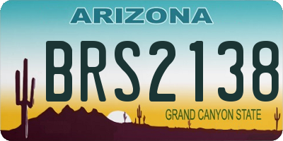 AZ license plate BRS2138