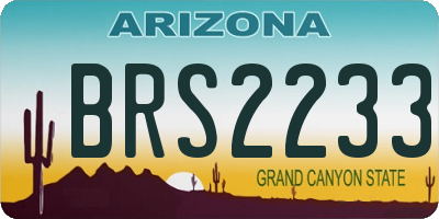 AZ license plate BRS2233