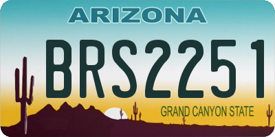 AZ license plate BRS2251