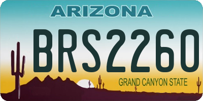 AZ license plate BRS2260