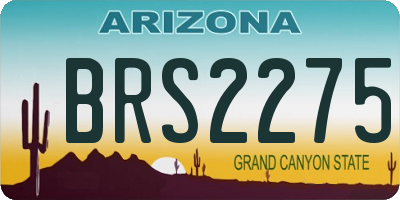 AZ license plate BRS2275