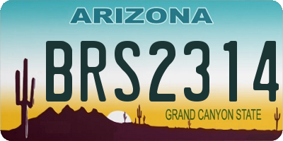 AZ license plate BRS2314