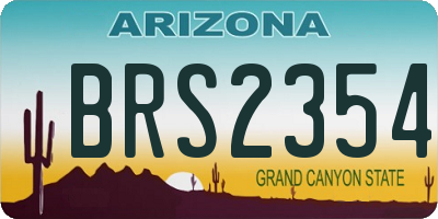 AZ license plate BRS2354