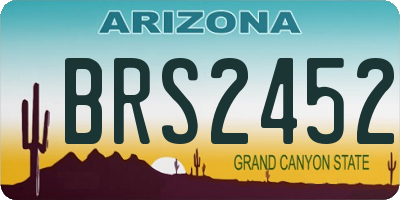AZ license plate BRS2452