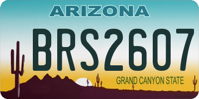 AZ license plate BRS2607