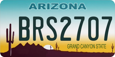 AZ license plate BRS2707