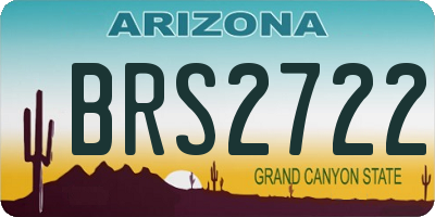 AZ license plate BRS2722