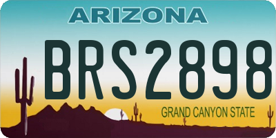 AZ license plate BRS2898