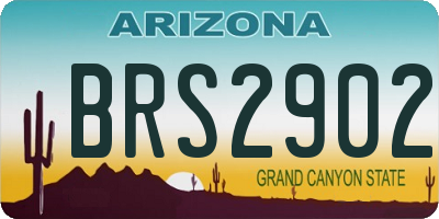 AZ license plate BRS2902
