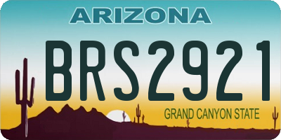 AZ license plate BRS2921