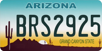 AZ license plate BRS2925