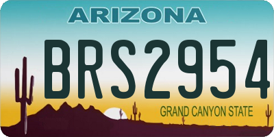 AZ license plate BRS2954