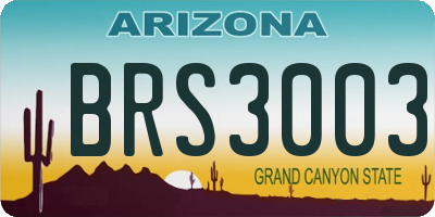 AZ license plate BRS3003