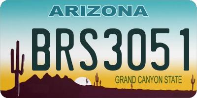 AZ license plate BRS3051