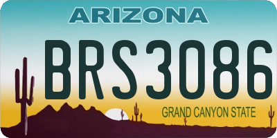 AZ license plate BRS3086
