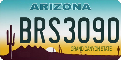AZ license plate BRS3090