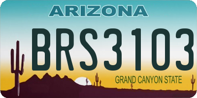 AZ license plate BRS3103