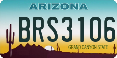 AZ license plate BRS3106