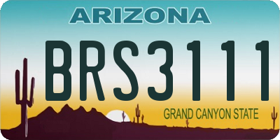AZ license plate BRS3111