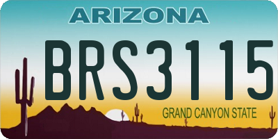 AZ license plate BRS3115