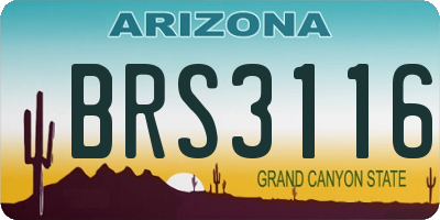 AZ license plate BRS3116