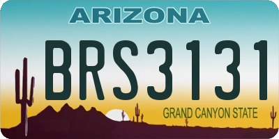 AZ license plate BRS3131