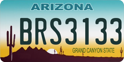 AZ license plate BRS3133