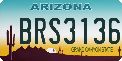 AZ license plate BRS3136