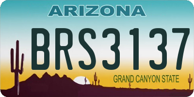 AZ license plate BRS3137