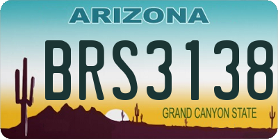 AZ license plate BRS3138
