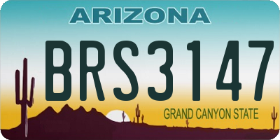 AZ license plate BRS3147