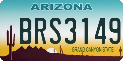 AZ license plate BRS3149